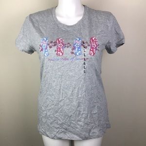 Kohl's T-Shirt Flag Inspired Collection Flip Flop Heather Gray Tee